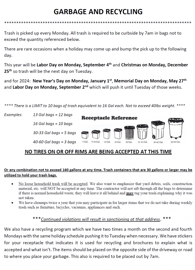 Trash & Recycling Town of Levant, Maine